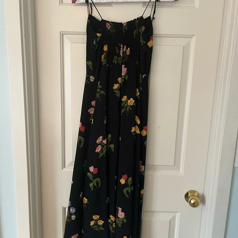 Reformation Black Floral Midi Dress - Picture 3 of 5